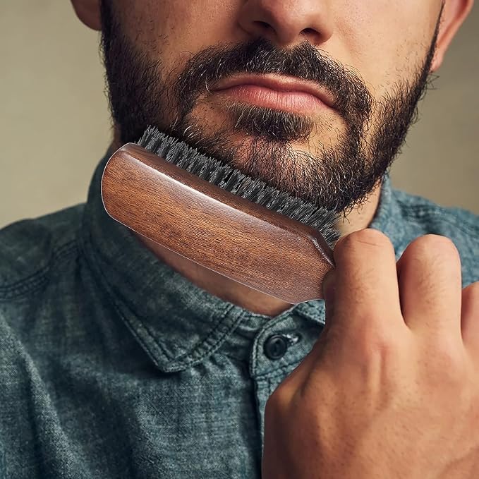 Hair brush for Men, Boar Bristles Slick Back Hair Brush for Fine Thin Medium Hair, Nature Boar Hairbrush for Beard Styling