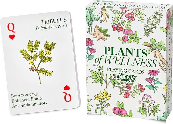 Lingo Plants of Wellness Playing Cards | Medicinal Plants, Herbs & Botanical Healing Card Deck for Adults | Unique Gift for Plant Lovers, Herbalists & Nature Enthusiasts | Educational Wellness Cards