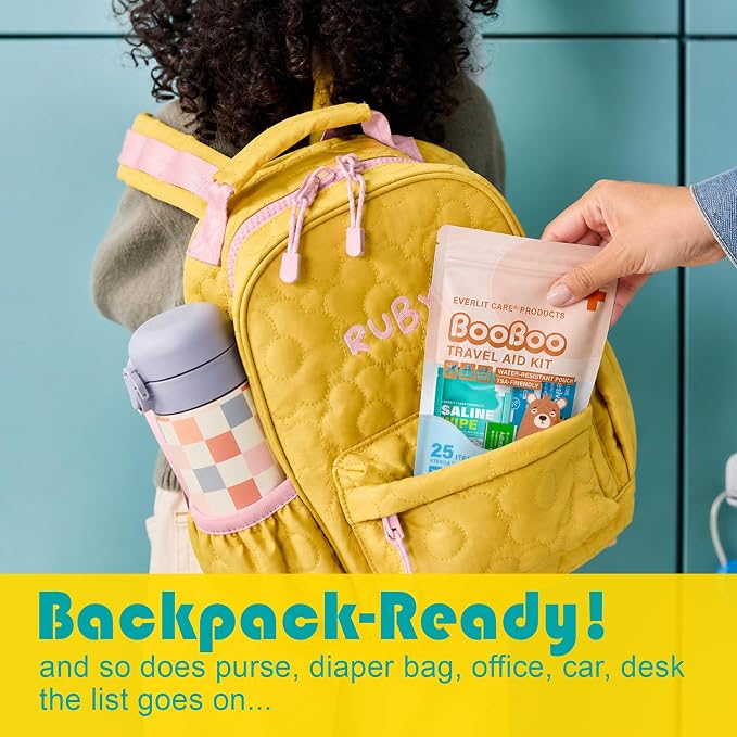 EVERLIT CARE Bulk Mini First Aid Kit 10 Pack | Individual Travel Pouches with 25 Sterile Wound Care Essentials | for School, Classroom, Day-Care, Backpack, Sports, Car, Diaper Bag, Party Favors