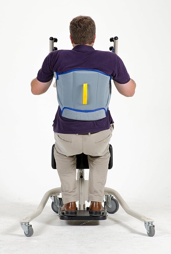 Patient Aid Padded Sit to Stand Sling (PASA2) with Back Support Padding & Stand Assist Straps for Moving Patients 125-250 lbs - Medium Transfer Lift Sling Compatible with Most Patient Lifts