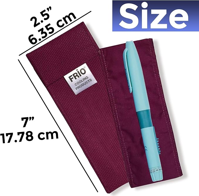 FRIO Cooling Wallet - Insulin & GLP-1 Cooler for 45+ Hours - GLP-1 Shots Holder - Burgundy - Individual