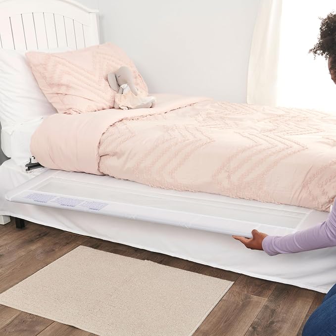 Regalo Safety 54” Extra Long Hideaway Bed Rail Guard for Toddlers, Toddler Bed Rail with Reinforced Anchor Safety System, 20” Tall Bed Safety Rail, Fits Twin, Full & Queen Beds