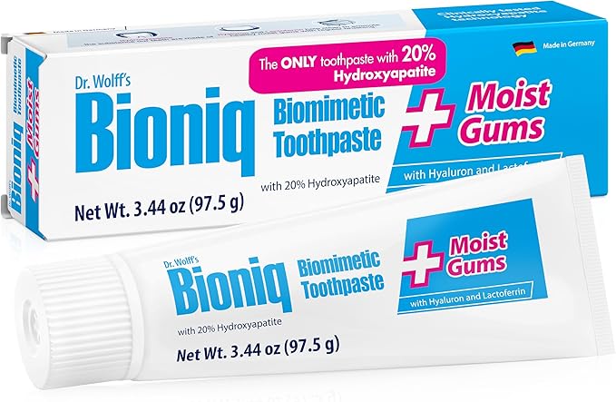 Bioniq Plus Moist Gum Toothpaste with 20% Hydroxyapatite, Fluoride Free Toothpaste, Hydroxyapatite Clinically Tested, Expert Enamel Care with Mint Flavor I 3.44 oz 1 Pack