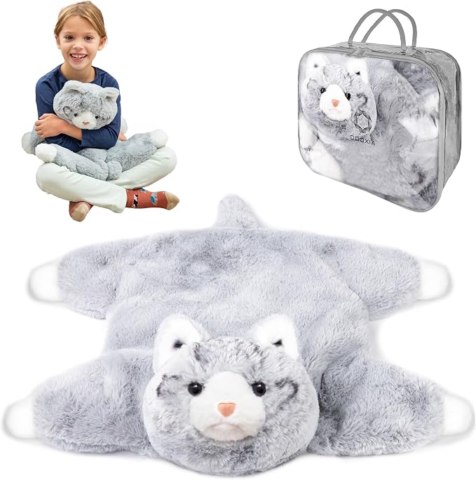 ODOXIA Weighted Lap Pad for Kids 5Lbs | Calming & Comforting | Cat Animal | Sensory Product | Blanket for Special Needs | Carrying Bag Included