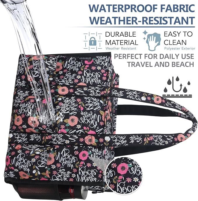 ABAMERICA Nurse Bags for Work Nursing Bag Multiple Pockets Waterproof Organizing Zip Top Clinical Bag for Nursing Students
