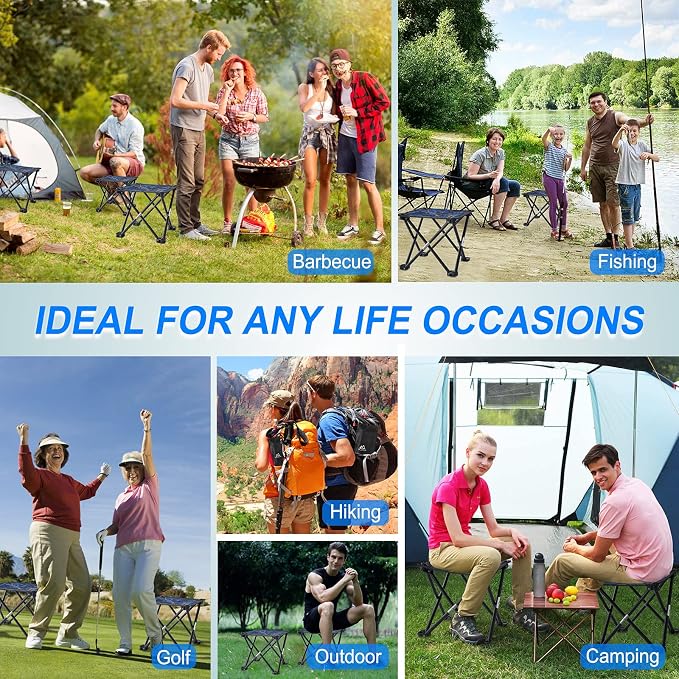 Folding Camping Stool Portable Chair for Fishing Hiking Camping and Beach | Mini Foldable Stool Portable Stool for Outdoor Gardening with Carry Bag(Camouflage)