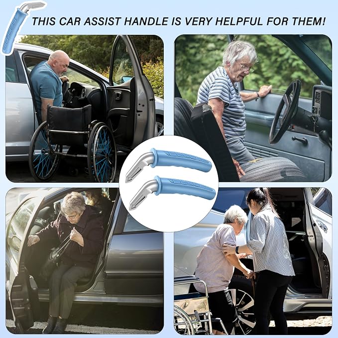 2 Pack Car Door Handle for Elderly Portable Vehicle Support Handle | Portable Vehicle Support Handle, Easy Sit to Stand Assistance, Auto Cane for Seniors and Handicapped
