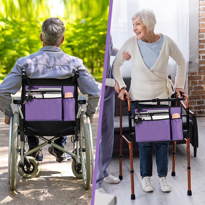 supregear Accessories Bag for Walker, Wheelchair, Rollator - Walker Basket Bag w/Cup Holder - Seniors Caddy Attachment Pouch, Water Resistant Large Capacity Carry Storage Carrier Tote