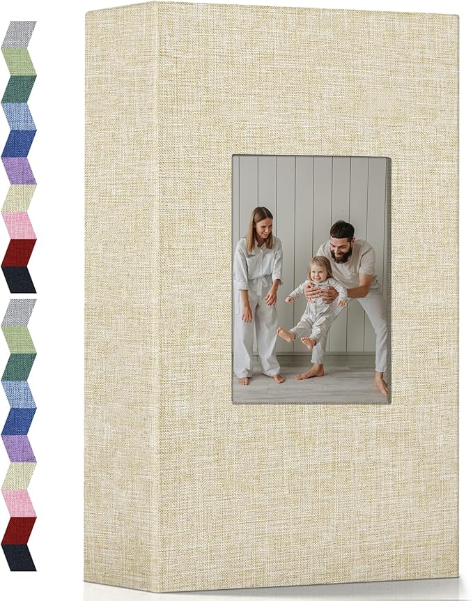 popotop Photo Album 4x6-300 Photos Linen Cover Photo Books with 300 Horizontal Pockets,Slip-in Picture Albums for Family Wedding Anniversary Baby Vacation Pictures