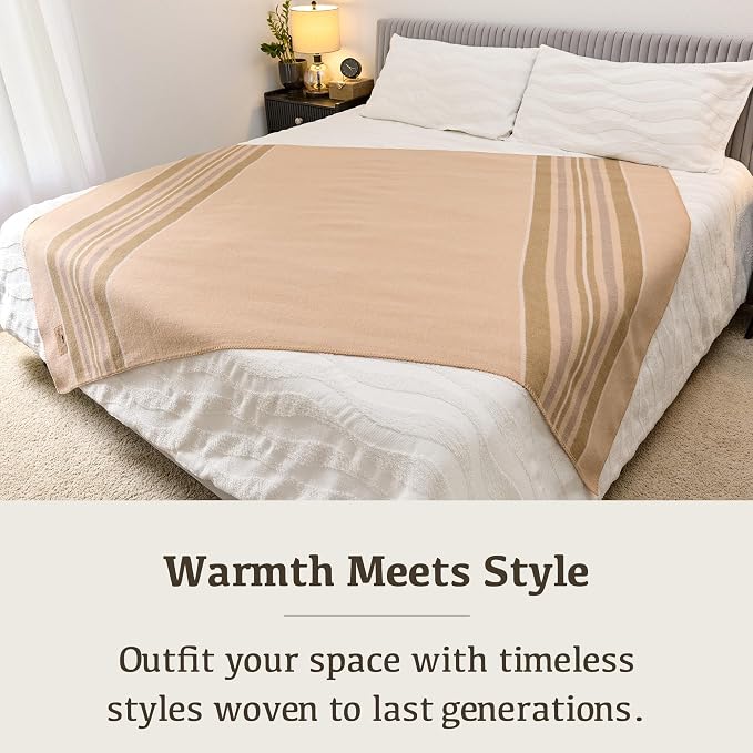 Chubbuck 100% Wool Blanket Camping (60" x 84") - Large Warm Blankets for Camping, Emergency, Outdoor Concerts and Home Use - Fire Retardant Blanket, Soft and Warm Blankets for Winter (Badlands)