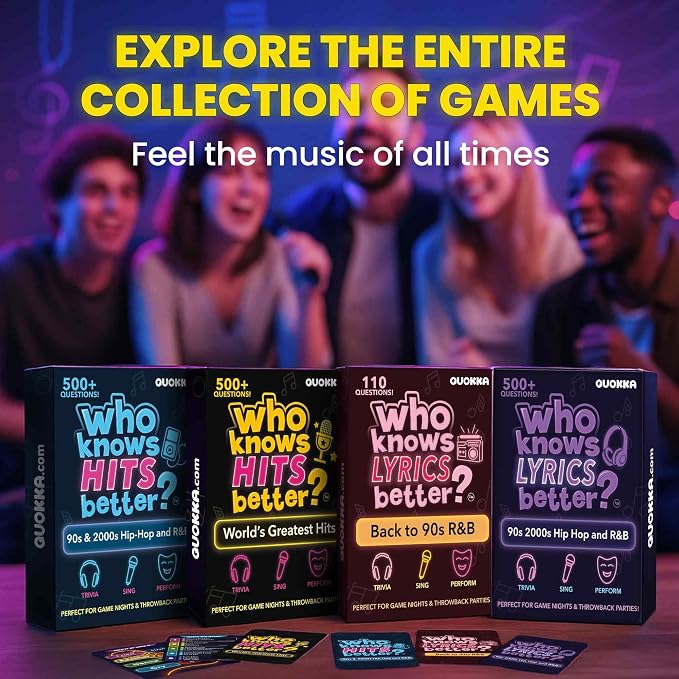 Quokka Who Knows Hits Better? 500+ Questions Music Games – 90s & 2000s Hip-Hop & R&B Edition – The Ultimate Music Trivia Challenge for Adult & Family Party Games – Fun Karaoke & Singing Game Night