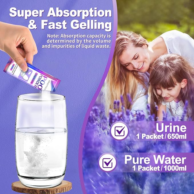 Poo Powder for Portable Toilet Gel Powder, Camping Toilet Gel | Pee Powder, Eco Toilet Gel for 650ml Urine/10g, Toilet Gel Powder for Outdoor Camping and Hiking