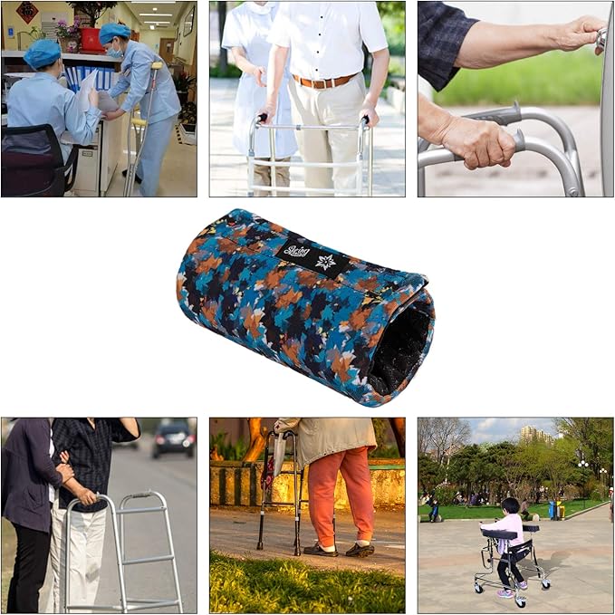 SPRING SEAON Universal Walker Hand Grip Padded Covers Non-Slip Cushion Foam for Folding Wheelchair Rollator Crutch Handle Pads 2-Pack