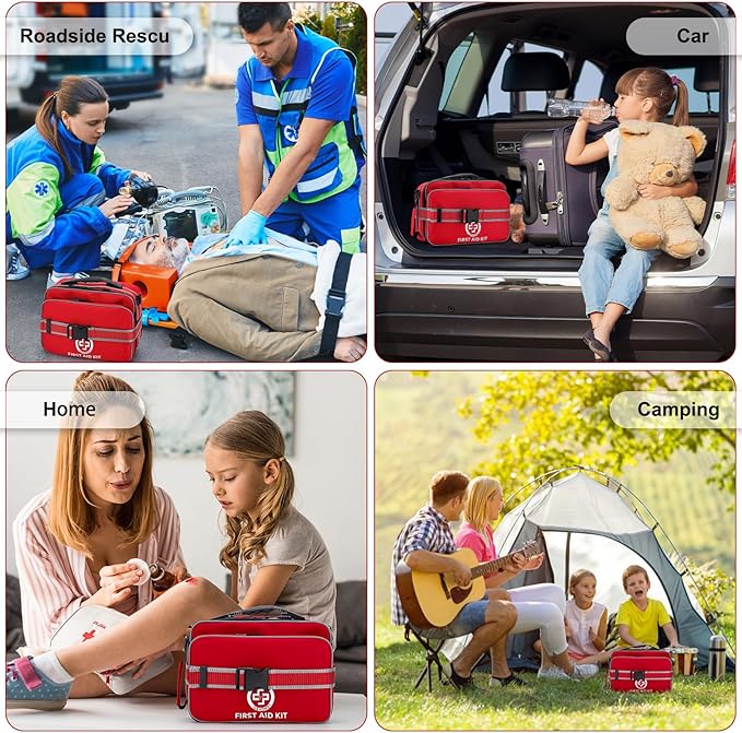 GEVOKE Professional 500 Piece Emergency First Aid Kit for Home, Car, Travel, Camping, Truck, Hiking, Sports, Office, Vehicle & Outdoor Emergencies - Emergency Medical Kit, Large First Aid Kit Survival | Comprehensive Contents Large Medical Kit for Trav...