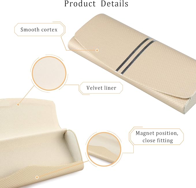 LifeArt Eyeglass Case Hard Shell, Portable Sunglass Case, Fashionable PU Leather Eyeglass Case, Lightweight