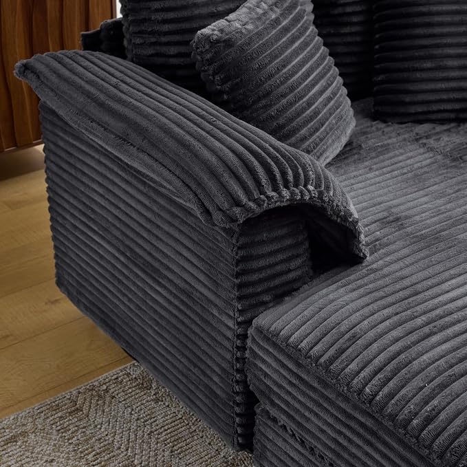 VINGLI Floating Chaise Lounge Chair with LED Light, Cloud Couch with Pillow Armrests, Acrylic Legs, High Density Foam Lounge Sofa, Modern Upholstered Chaise Chair for Living Room, Bedroom, Apartment