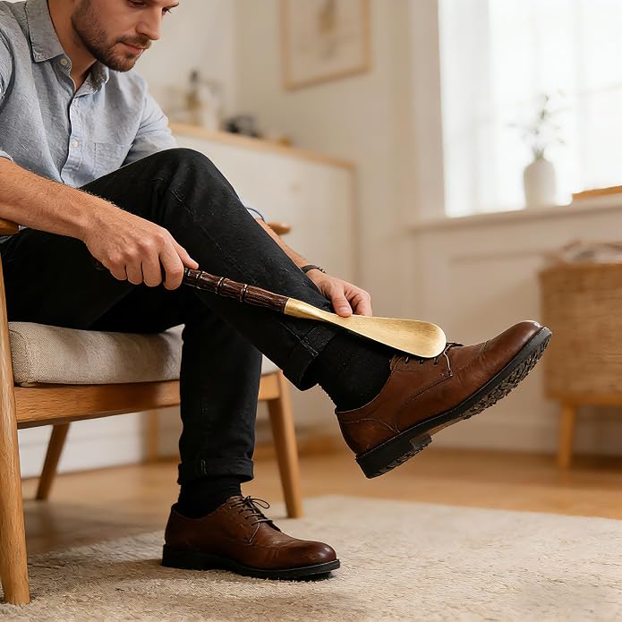 Long Shoe Horn for Seniors Metal Shoe Horn Long Handle for Men,Women,Kids Shoehorn Long-Handle Boot Horns Shoes Spoon Shoe Accessories Elderly Must Haves Gifts for Elders
