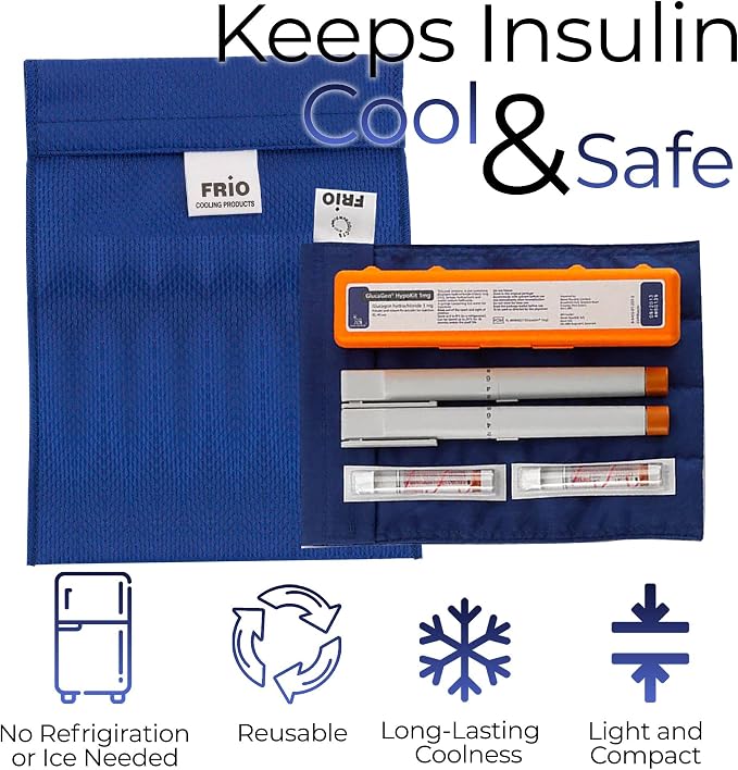 FRIO Cooling Wallet - Insulin & GLP-1 Cooler for 45+ Hours - Blue - Large