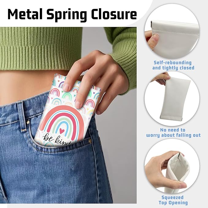 Soft Sunglasses Eyeglass Glasses Case,7x3.5inch Portable PU Leather Squeeze Top Holder Bag Pouch for Women Men