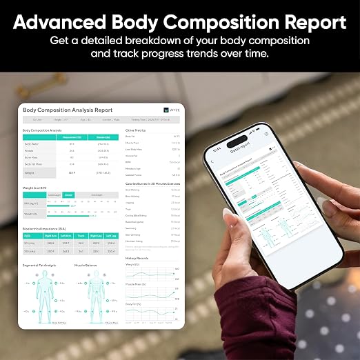 Wyze Smart Scale BodyScan with Handle, 8-Electrode Body Composition Scale for Body Weight, BMI, Body Fat, Muscle Mass, Segmental Analysis, 400 lbs, White