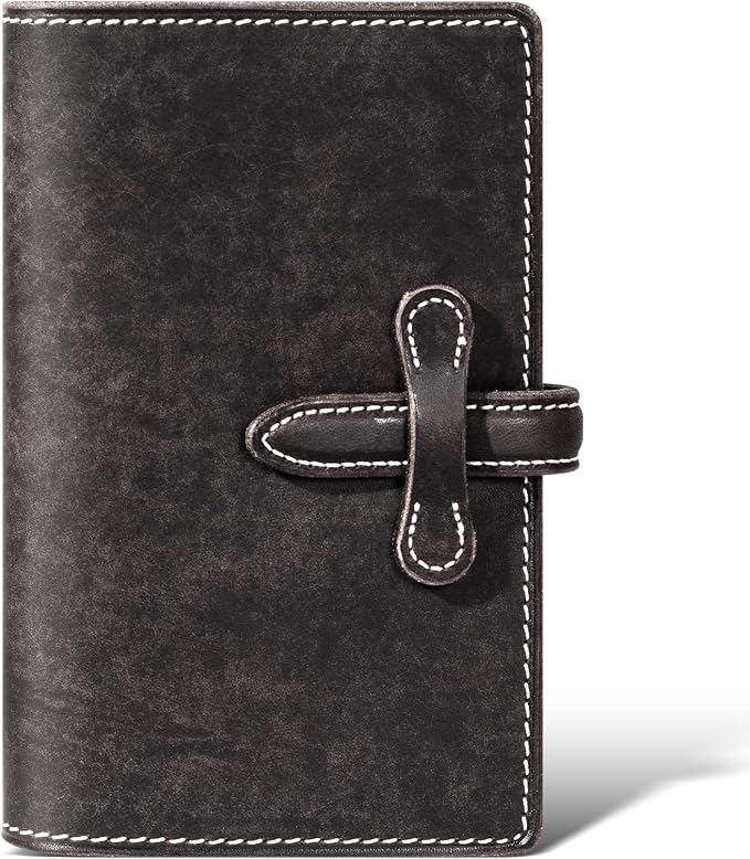 Leather Passport Holder for Travel,Passport Wallet,Dark Gray | RFID Blocking Card Slot,Top-Grain leather with Magic Buckle,Boarding Pass Pocket,Retro Style,Slim and Light-weight
