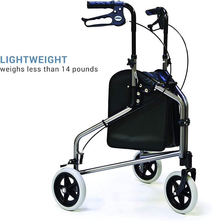 Lumex 3 Wheel Cruiser - Lightweight & Narrow Three Wheel Walkers for Seniors & Tight Spaces
