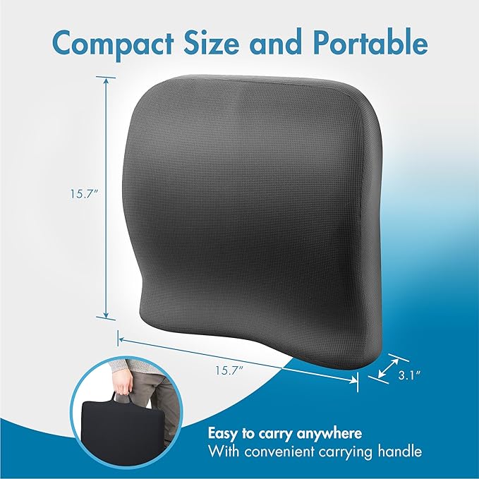 Wagan IN9112 Relax Fusion Lumbar Memory Foam and Gel Seat Cushion