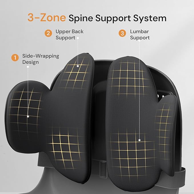 CabSupport M3 Ergonomic Seat Cushion Dynamic Lumbar Support Spineseat Patented Spine Alignment Ergonomic Posture Corrector, Ideal for Seniors & Teens, Breathable Design for Home, Gaming & Meditation