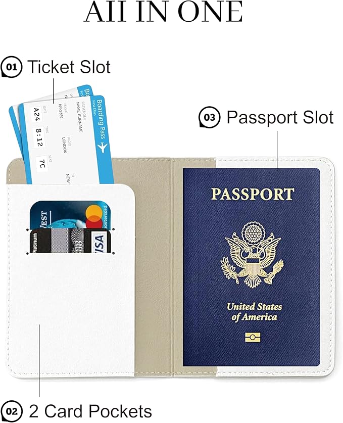 Passport Holder for Travel Essentials,RFID Blocking Passport Cover Case for Travel Accessories,Travel Wallet for Women Men (Cream)