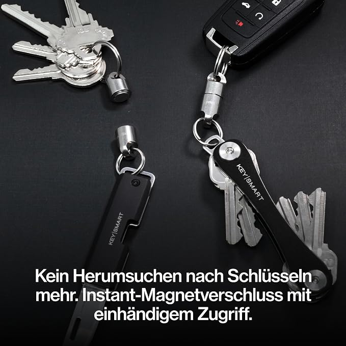 KeySmart MagConnect Magnetic Key Holder for Purse, Key Chains for Car Keys - Detachable Key Ring Quick Release Keychain