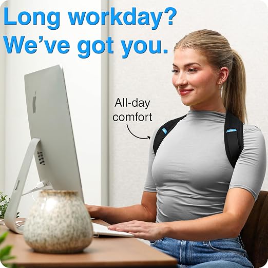 Posture Corrector for Women and Men, Adjustable Back & Shoulder Brace | Tech neck & neck hump corrector, discreet posture vest under clothes, adjustable straight back support for daily use.