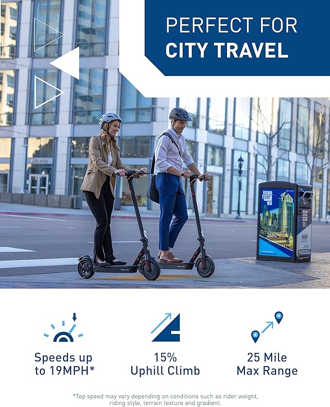 Hiboy Electric Scooter, 430W–750W Motor, 8.5"–10" Tires, 19–25 MPH Top Speed, 17–25 Miles Long Range, Commuter Electric Scooter for Adults with Dual Braking System