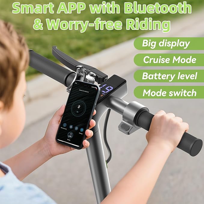 Electric Scooter for Adults- 8.5"/10''/14'' Tires, Up to 19/22MPH by 350W/500W Motor, Max 12/21/23/27/62Miles Long-Range Foldable Commuting Adults Scooter with Double Braking System and App