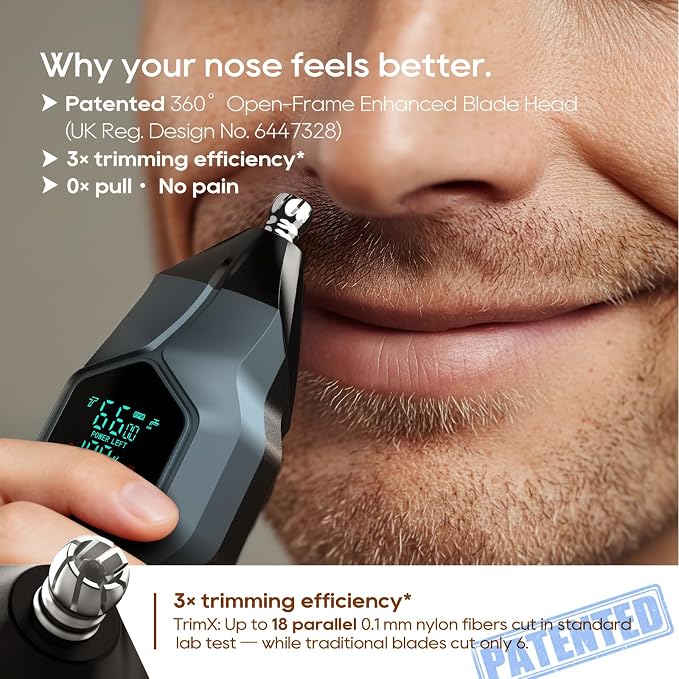 Beard Trimmer for Men, Magnetic Snap-on Replacement Heads & Charging Dock, IPX7 Waterproof Cordless Hair Clippers, Mens Grooming Kits for Mustache/Body/Face/Ear/Nose, Navy Blue