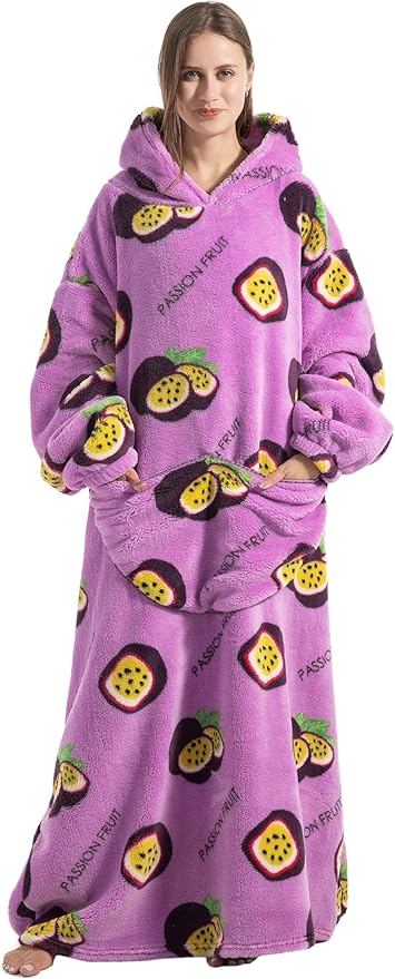 Blanket Hoodie, Long Hooded Blanket Sweatshirt as Birthday Gifts for Women Men, Long Wearable Blanket for Women Men.