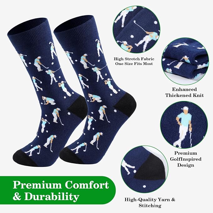 Funny Golf Socks for Men, One Size Fits Most | Hilarious Golf Gift, Great for Father's Day, Stocking Stuffers