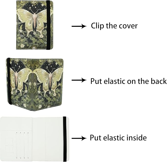 Luna Moth Passport Holder for Women and Men PU Leather Passport Cover for Travel