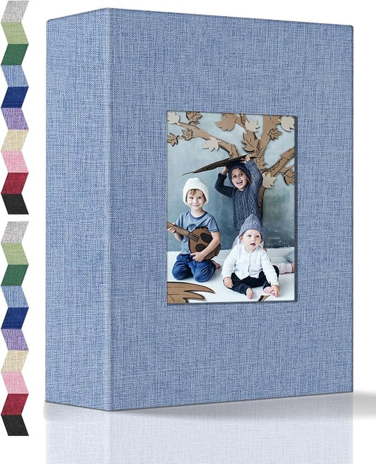 popotop Photo Album 4x6-100 Photos Photo Books with 100 Vertical Pockets,Linen Cover Albums for Family Wedding Anniversary Baby Vacation Pictures