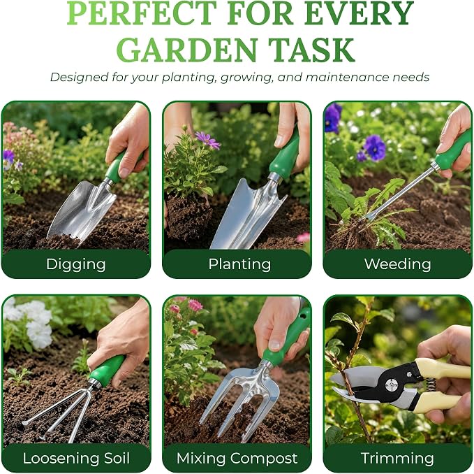 GardenHOME 11-Piece Gardening Tool Set – Garden Kit with Tote Bag, Apron & Accessories, Perfect Gardening Gifts for Women, Moms, and Beginners
