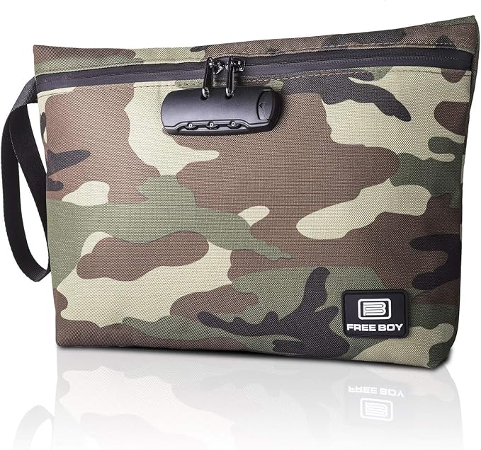 Free Boy Smell Proof Bags 11.8"x8.6"Durable Odor Proof Stash Bag with Combination Lock,Smell Odor Case Container