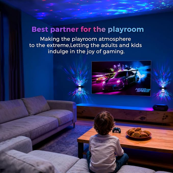 L LOHAS LED Projector Night Light,Plug in Night Light with Light Sensor | Multi-Color Nightight, RGB LED Nightlight for Kids Playroom Christmas Party Gift, 2 Pack