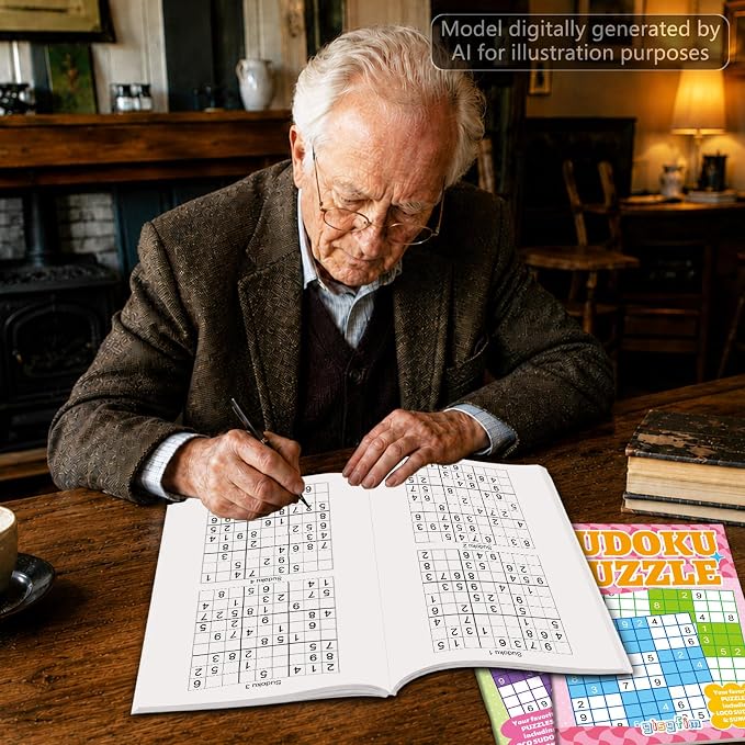 4 Pack Large Sudoku Puzzle Books for Adults Aging Seniors 6.5x9 Inches Word Find Puzzle Books with Large Print Words Activity Book Variety Themes Brain Stimulation Games and Stress Relief