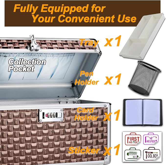 Medicine Lock Box with Code, Secure Multipurpose Locking Box | Portable Combination Storage Lockbox, Childproof Medication Organizer Case, Portable First AidBox with Removable Utility Tray