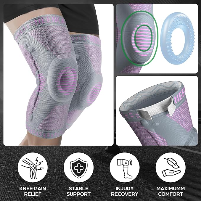 NEENCA Professional Knee Brace for Pain Relief, Medical Knee Support with Patella Pad & Side Stabilizers, Compression Knee Sleeve for Meniscus Tear, ACL, Joint Pain, Runner, Workout - FSA/HSA APPROVED