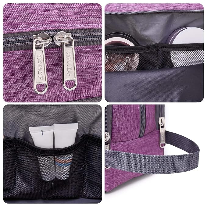 WANDF Travel Toiletry Bag for Men, Small Dopp Kit for Toiletries | Water-Resistant Fabric, Travel Bag for Toiletries, Compact Storage, Shaving Accessories, Weekend Trips