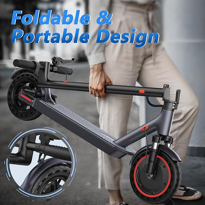 MAXSHOT Electric Scooter Adults, Foldable Electric Scooter with Seat & Basket, 750W Peak Motor, 48V 10.4Ah Battery, 14" Tires, Vicont APP Control, Dual Suspension, Electronic Lock