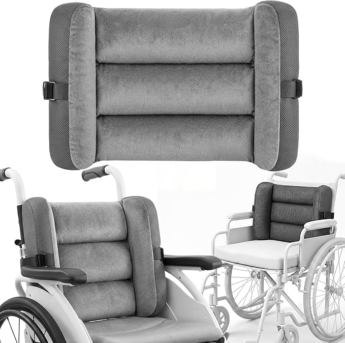 Lateral Support for Wheelchair Back Cushion Pressure Relief Side Support Pads Recliner Wheelchair Lumbar Pillow for Office Chair Back(Dark Gray)