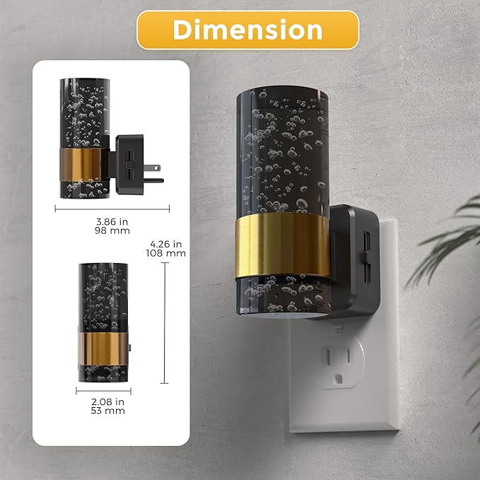 L LOHAS LED Night Lights Plug into Wall, Acrylic Night Light,Dimmable Nightlight with 0-100 LM Adjustable Brightness, 3000K Plug in Night Light with Dusk to Dawn Sensor, for Bathroom Hallway