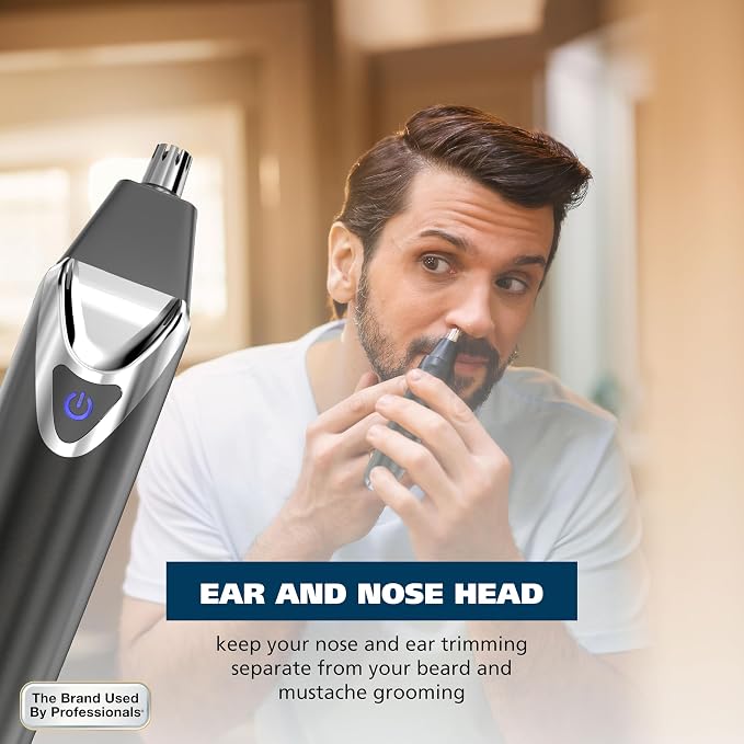 Wahl USA Stainless Steel Lithium Ion 2.0+ Slate Beard Trimmer for Men | Electric Shaver, Nose Ear Trimmer, Rechargeable All In One Men'S Grooming Kit – Model 9864