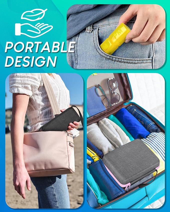 Monthly Pill Organizer 2 Times a Day with Weekly Pill Bags, Portable Hard Shell Case, Pill Cutter & Opener Pick, Monthly and Weekly Stickers for Medication Management (Purple, 2 Times a Day)